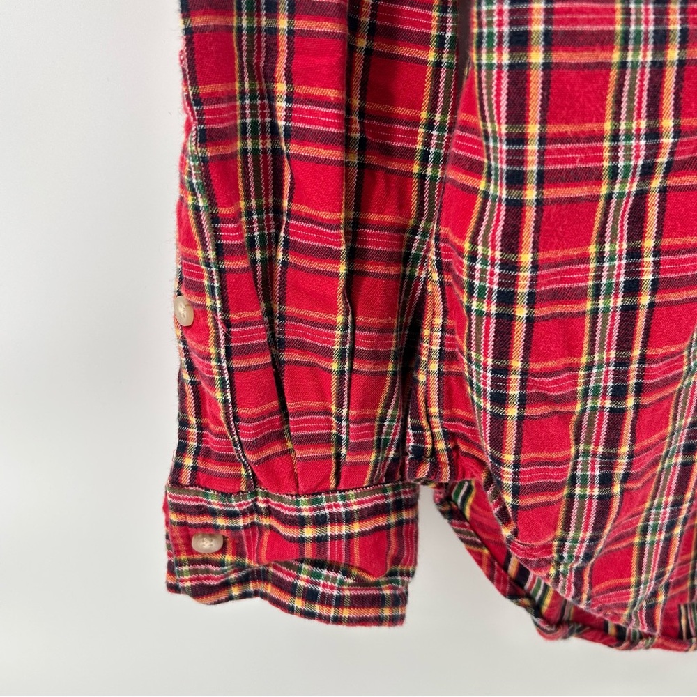 Ralph Lauren Plaid Shirt Mens Medium Red Button Down Green Pony Logo - Picture 5 of 10
